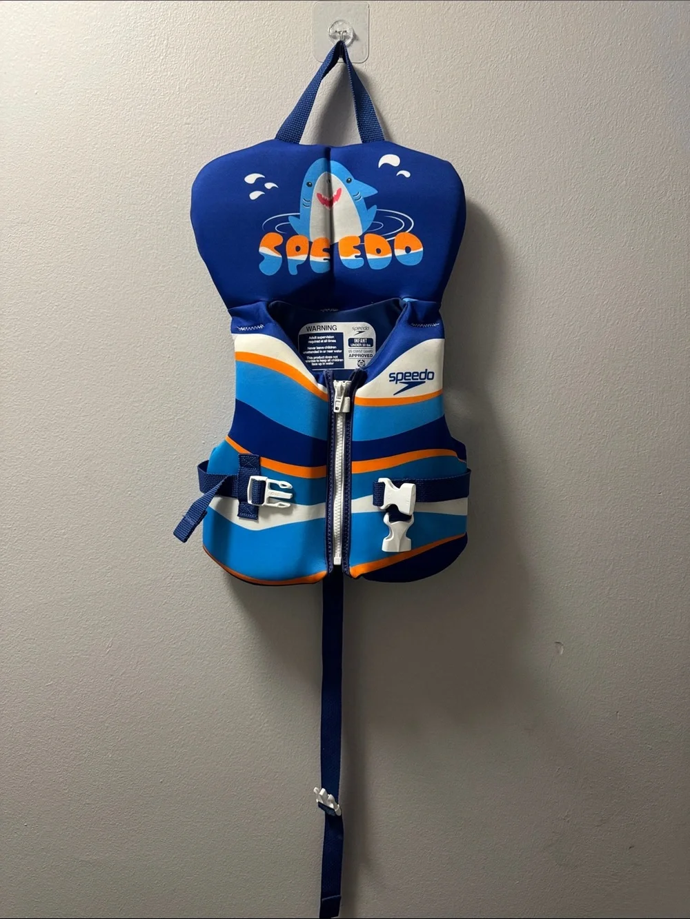 Speedo Blue and Orange Kids' Shark Swim Vest